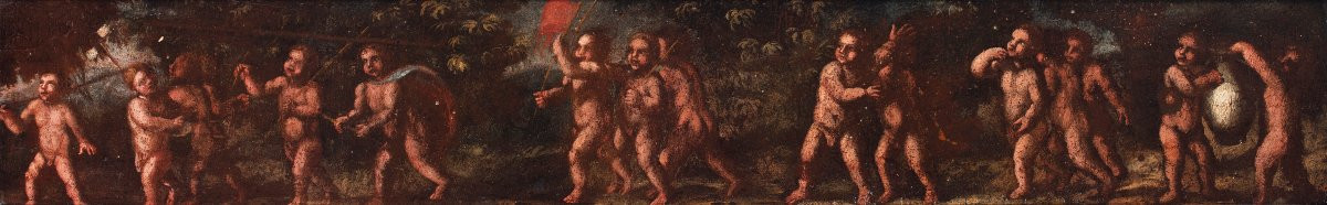 Défilé de putti, peintre du XVIIe siècle-photo-2