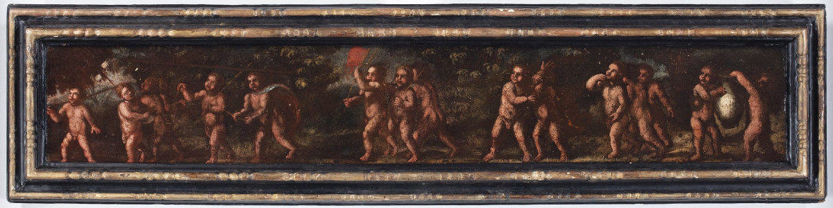 Défilé de putti, peintre du XVIIe siècle