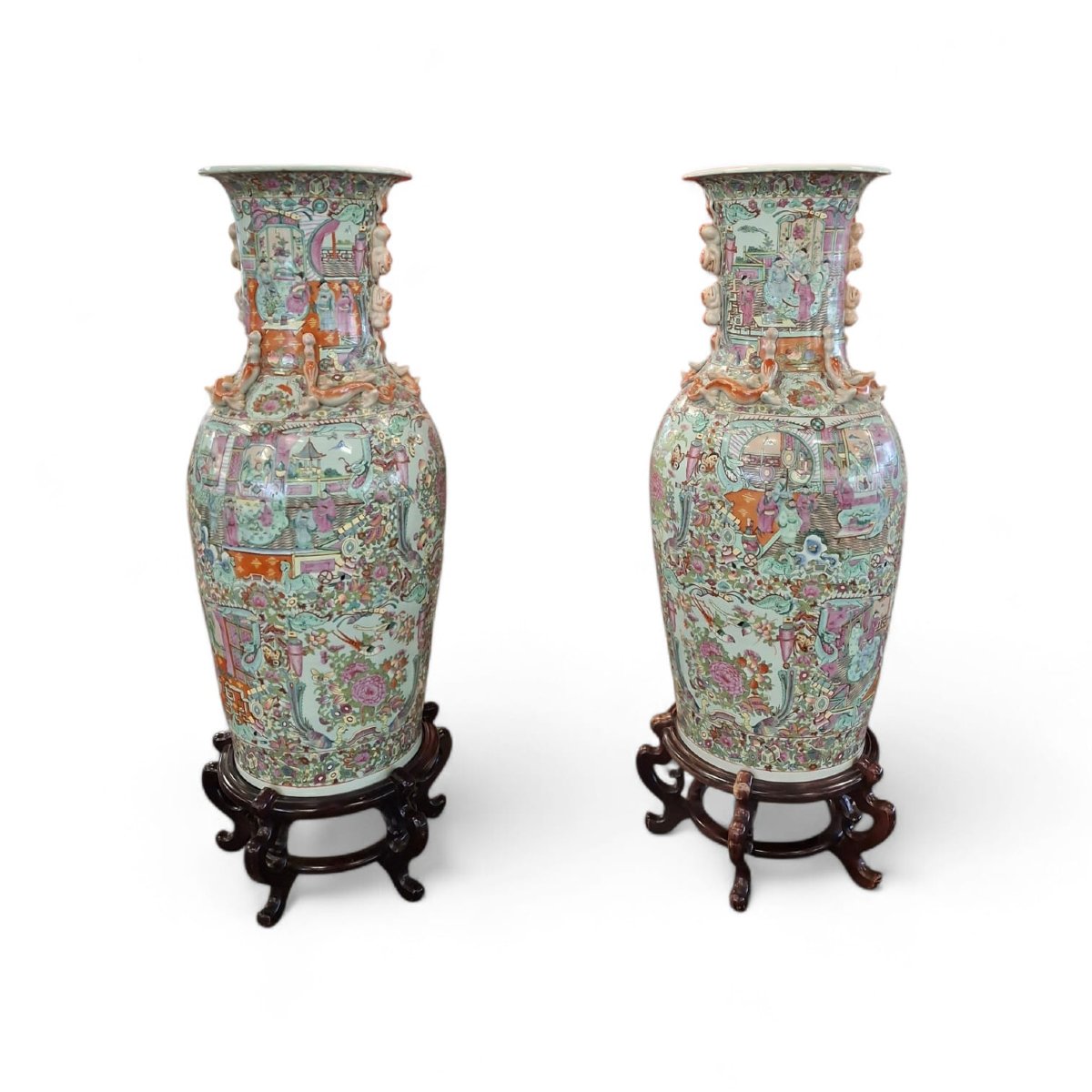 Paire de grands vases en porcelaine-photo-2