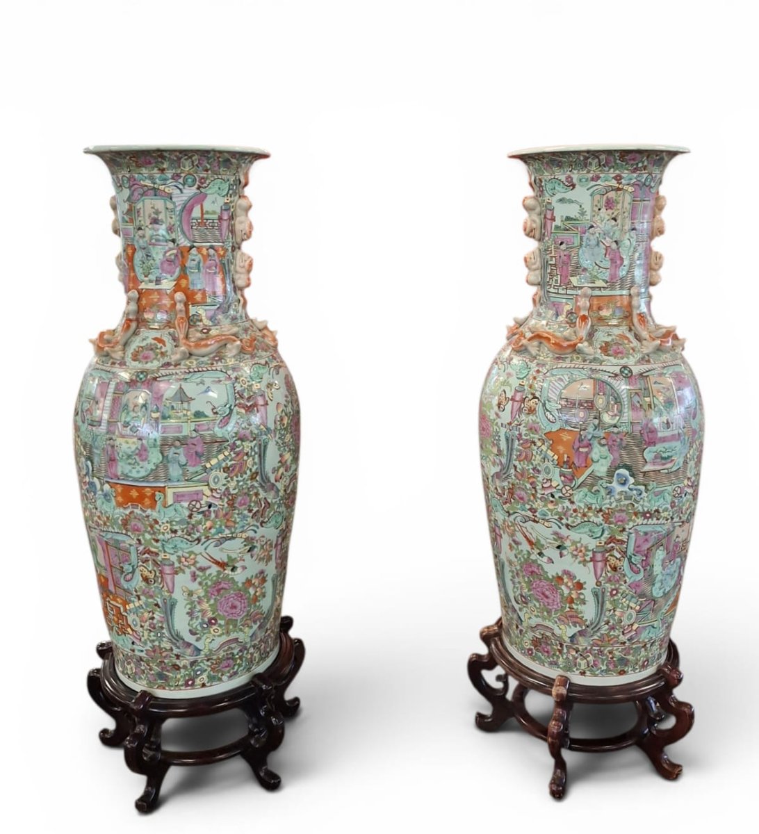 Paire de grands vases en porcelaine-photo-6