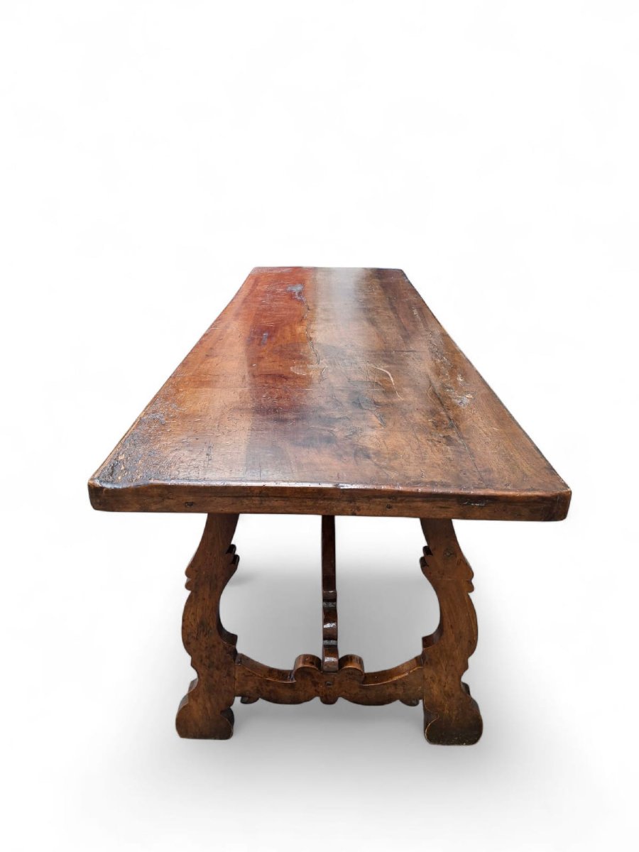Table de réfectoire en noyer du XVIIe siècle-photo-1