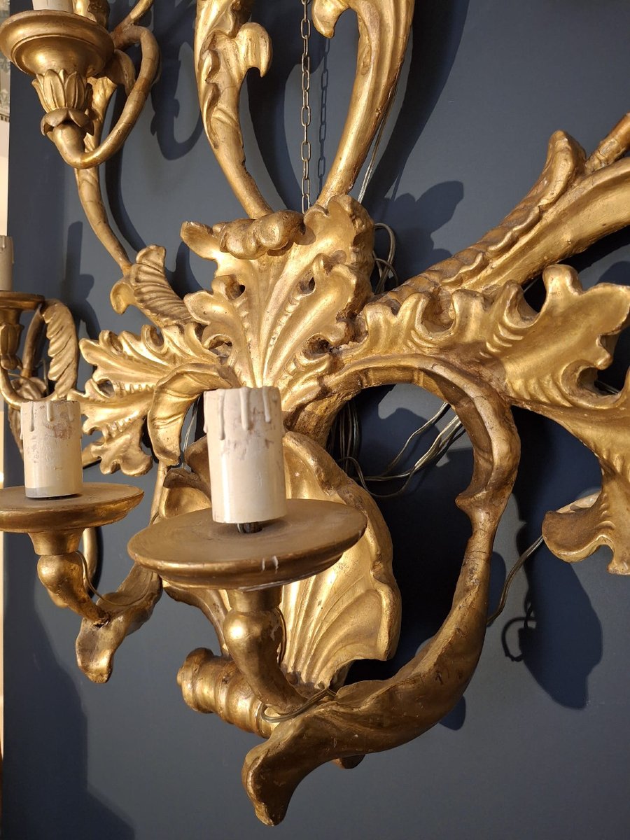 Large Gilded Wooden Wall Sconce-photo-3