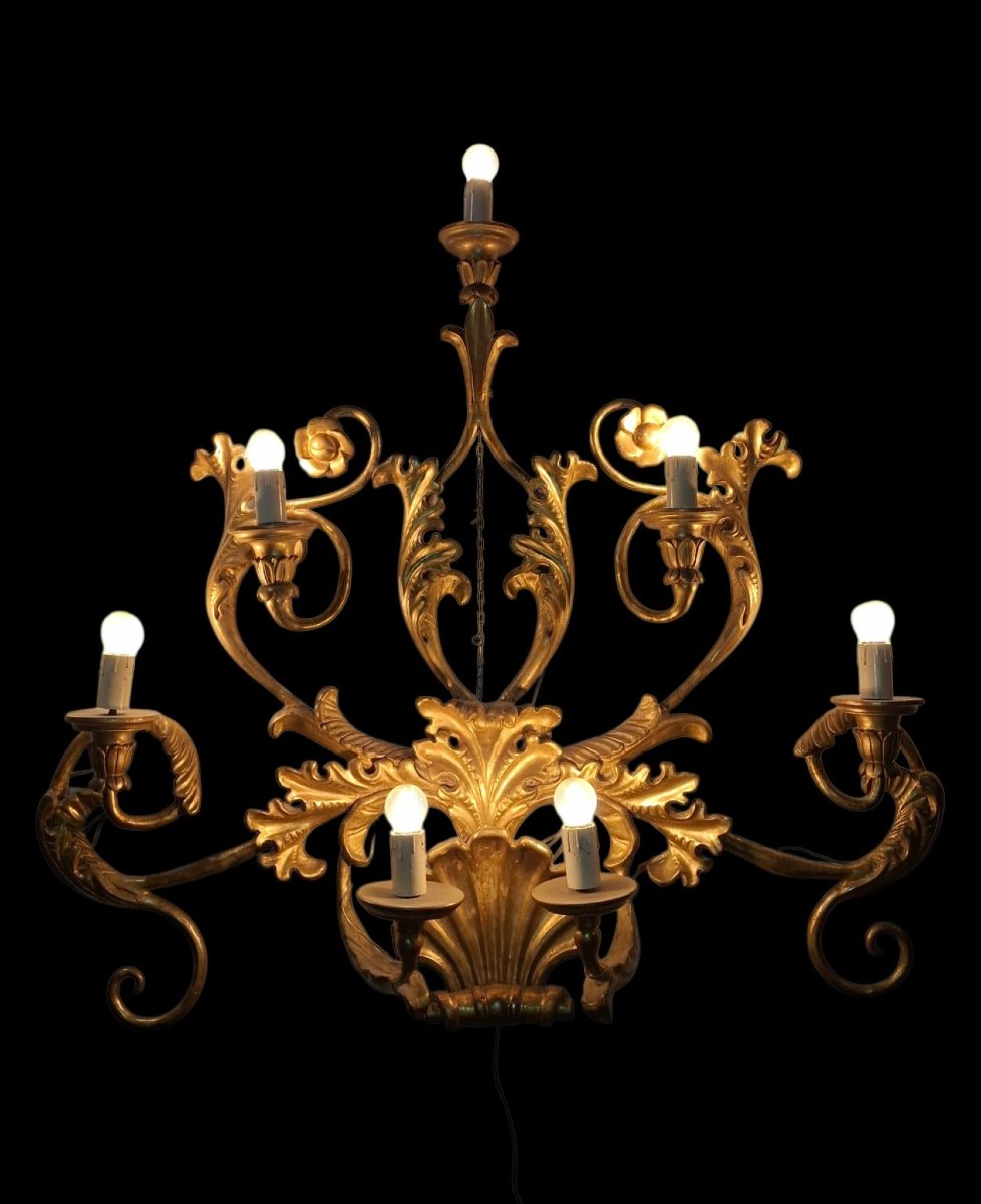 Large Gilded Wooden Wall Sconce