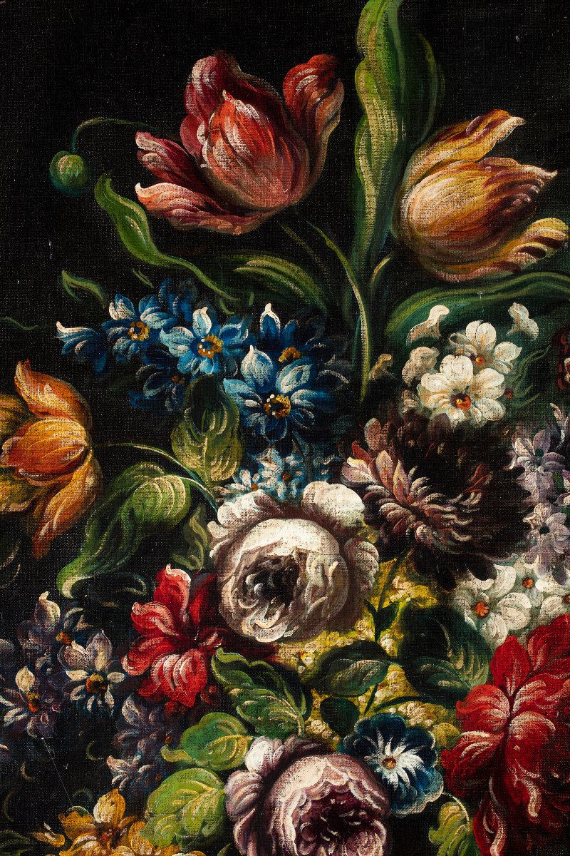 Paire de natures mortes aux fleurs-photo-2