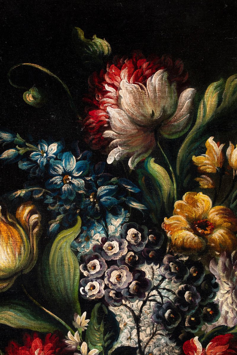 Paire de natures mortes aux fleurs-photo-3