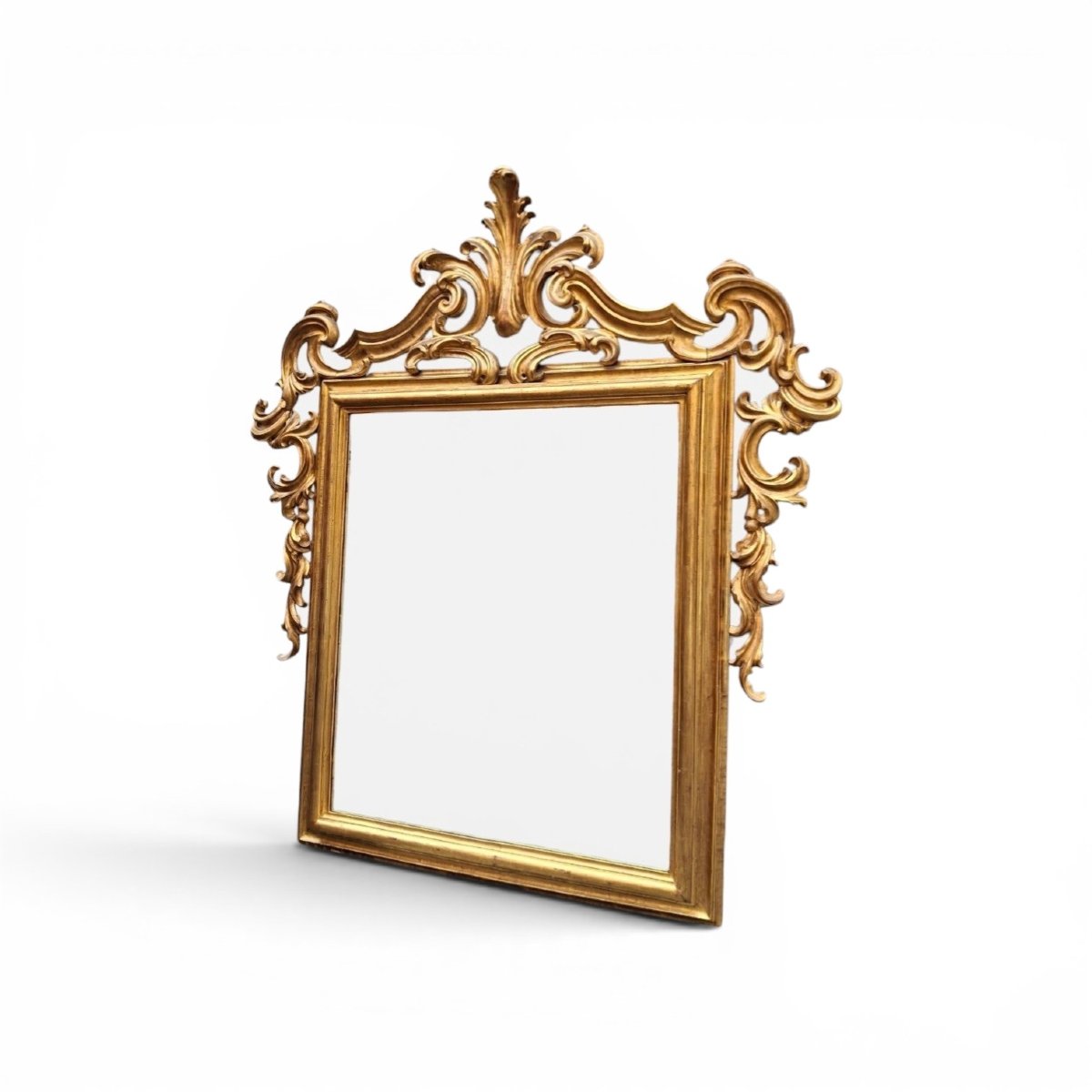 Large Gilded Wooden Mirror-photo-2