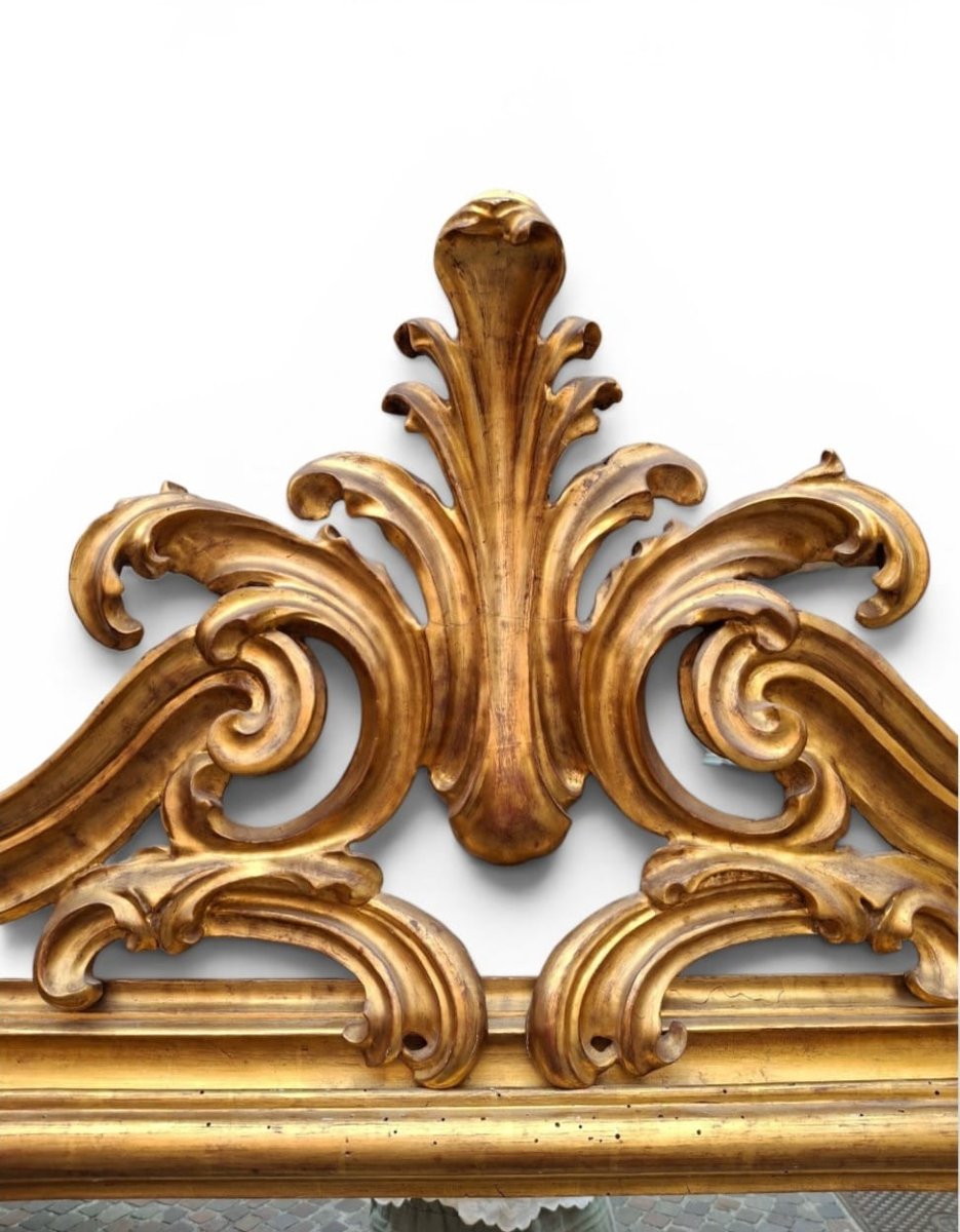 Large Gilded Wooden Mirror-photo-4