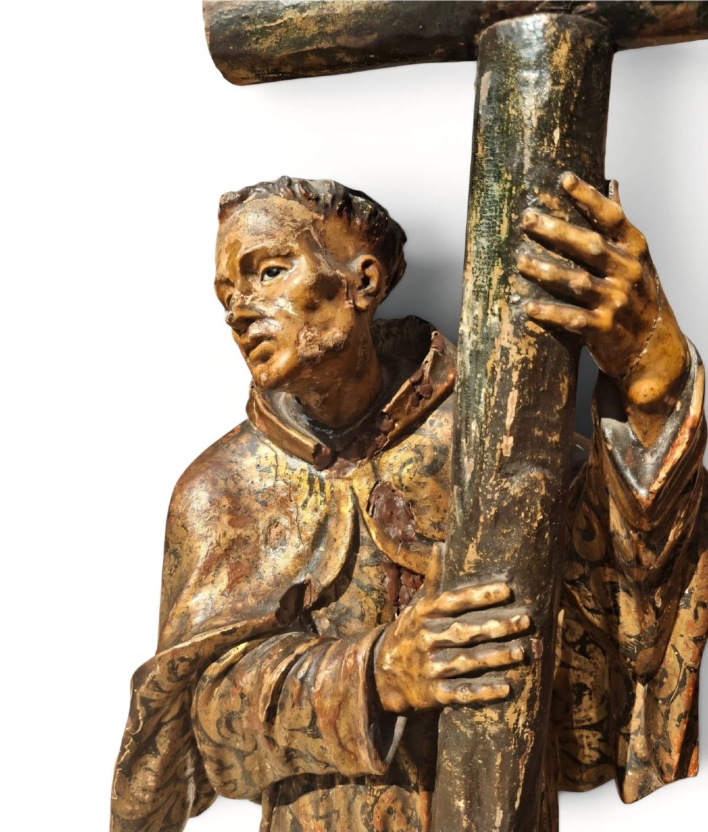 St. Francis Of Assisi, Wooden Sculpture-photo-4
