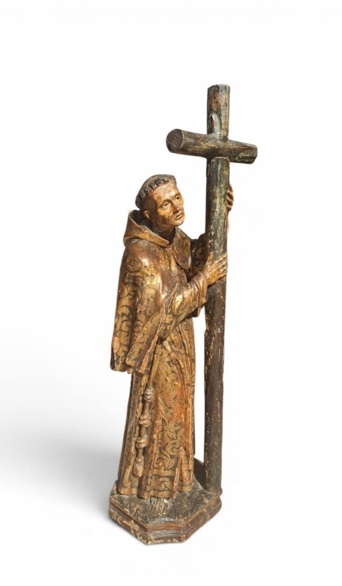 St. Francis Of Assisi, Wooden Sculpture-photo-2