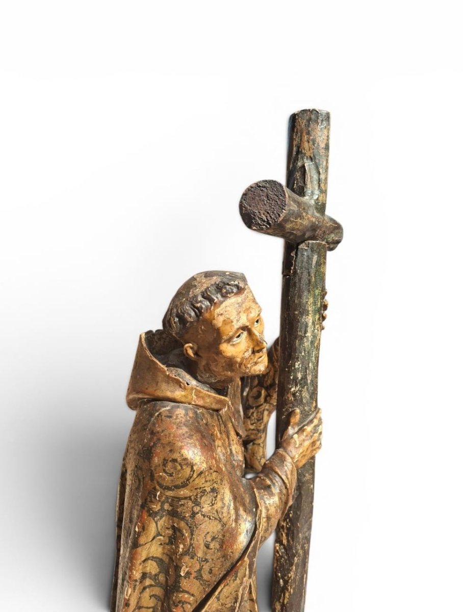 St. Francis Of Assisi, Wooden Sculpture-photo-3