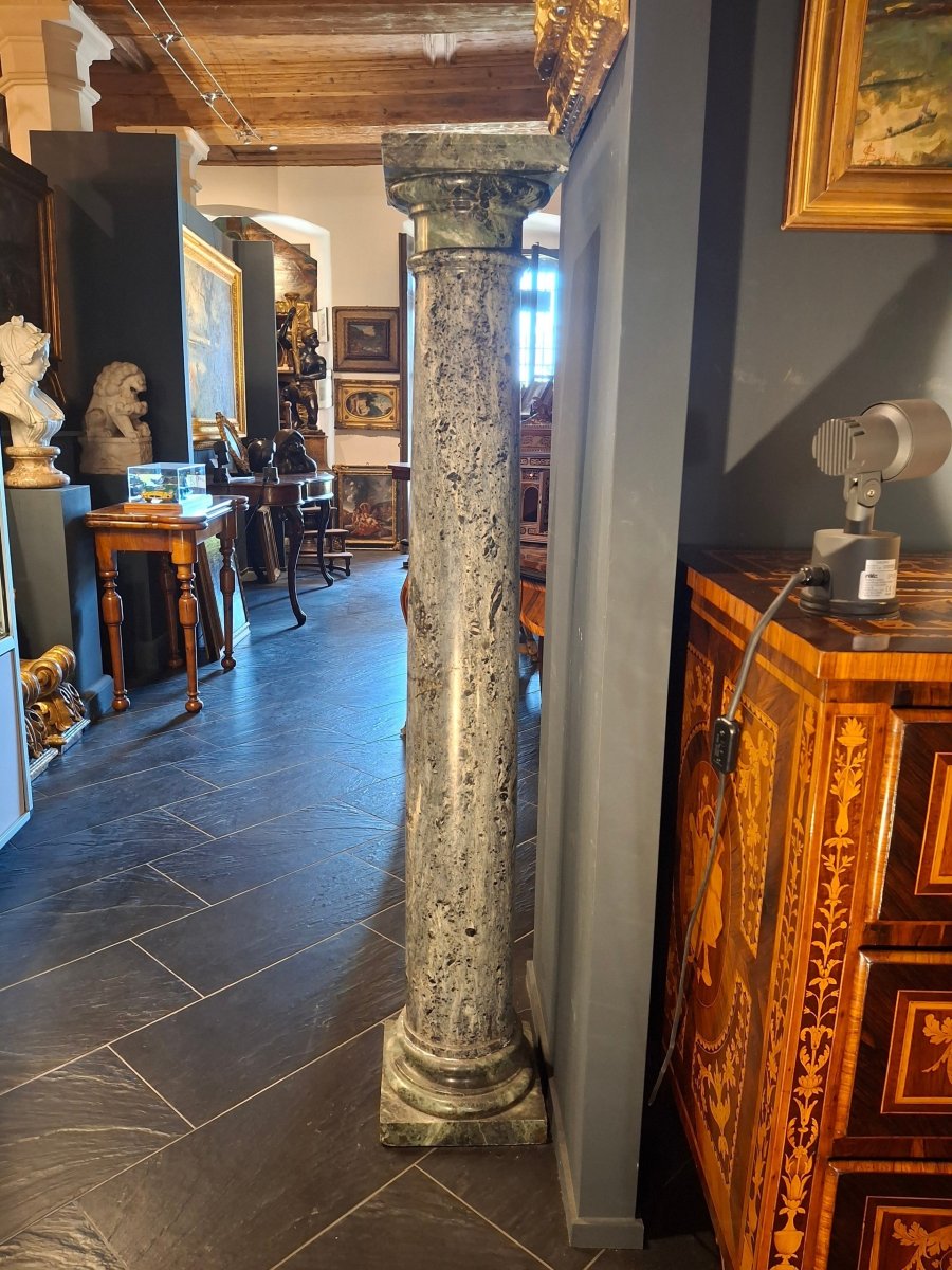 Colonne en marbre Verde Alpi, XIXe siècle-photo-2