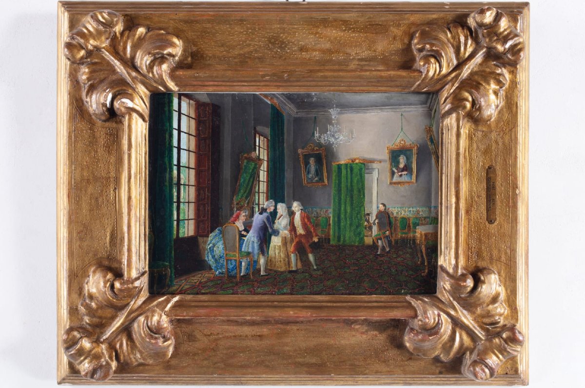 Intérieur du XVIIIe siècle avec personnages-photo-2