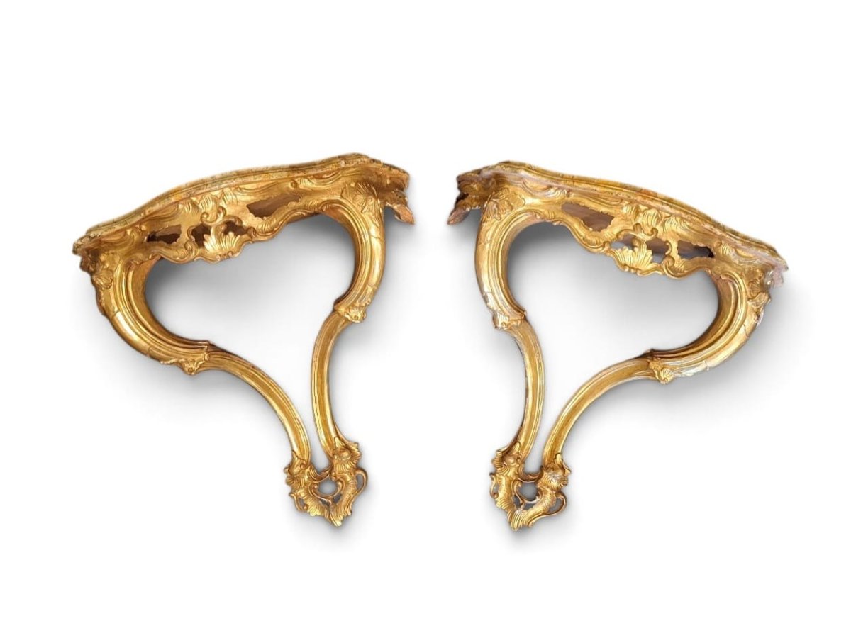 Pair Of Teardrop-shaped Consoles