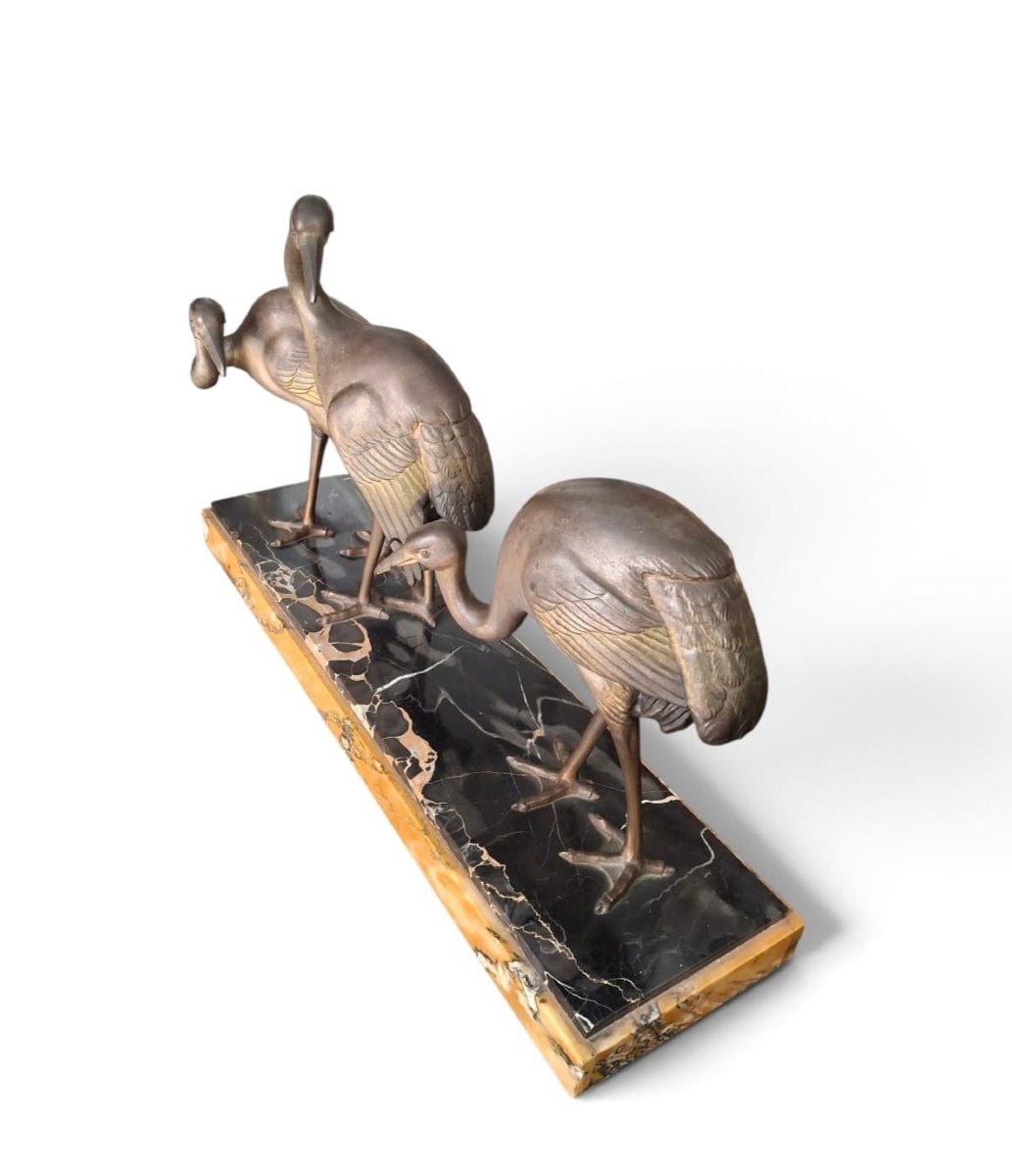 Groupe sculptural représentant trois ibis-photo-4
