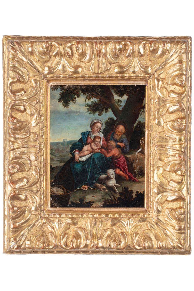 The Holy Family With The Young Saint John, A Panel By Hans Rottenhammer I