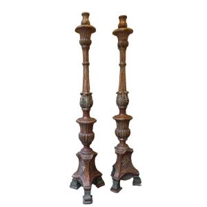 Two Large Torch Holders