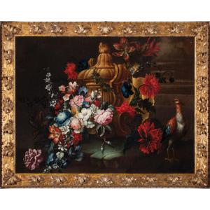 Nature morte aux fleurs, école piémontaise du XVIIIe siècle
