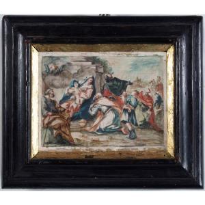 Adoration des Rois Mages, tempera sur parchemin