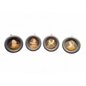 Four Medallions With Portraits Of Nobles Of The Medici Family