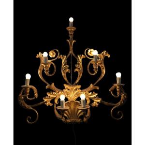 Large Gilded Wooden Wall Sconce
