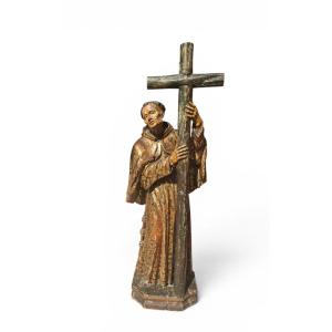 Saint François d'Assise, sculpture en bois 
