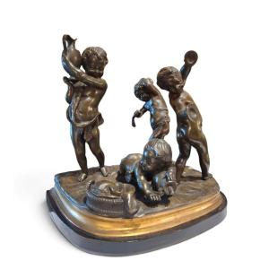 Bronze Sculpture Depicting Cherubs