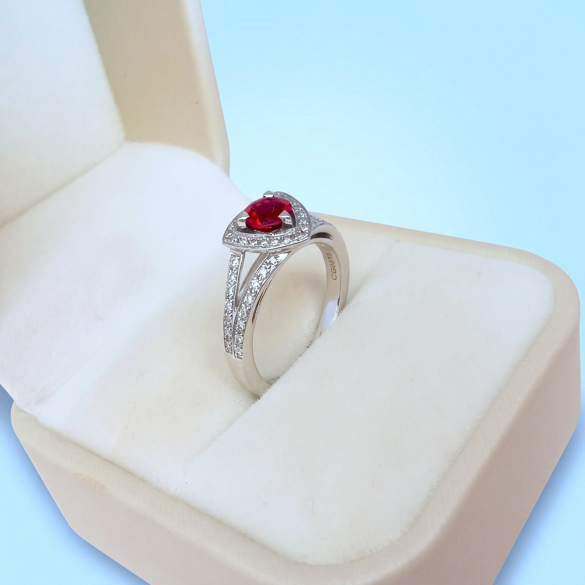 Bague Mauboussin Dream & Love rubis et diamants, or gris 18K-photo-2