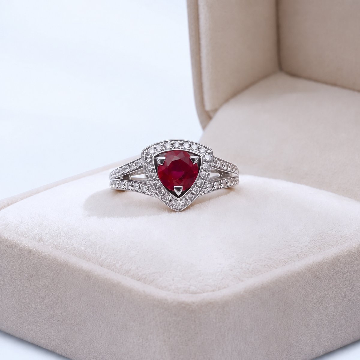Bague Mauboussin Dream & Love rubis et diamants, or gris 18K