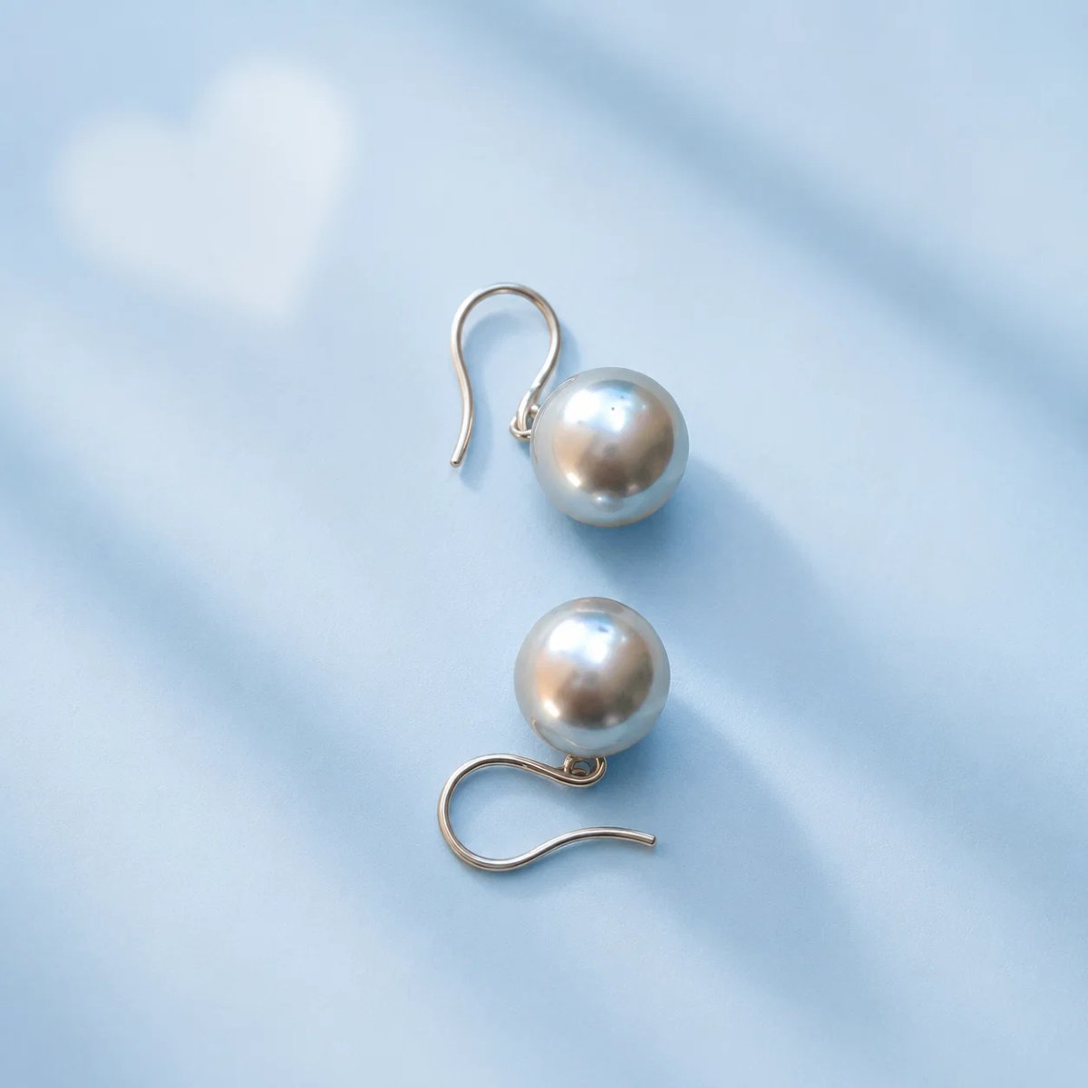 Round Tahitian Cultured Pearl Dangle Earrings In 18k White Gold-photo-2