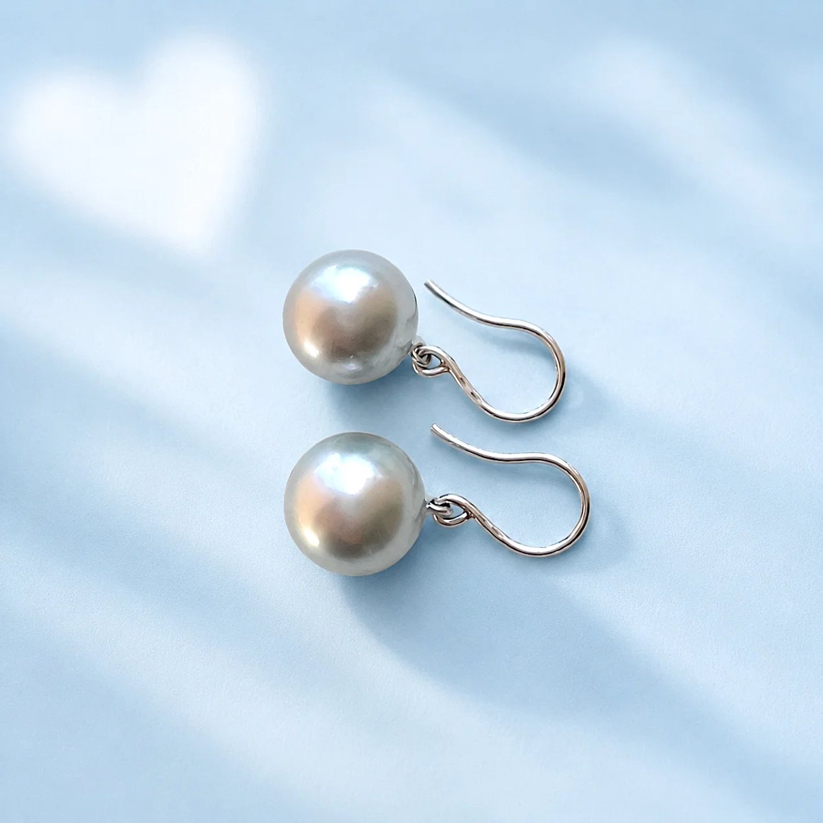 Round Tahitian Cultured Pearl Dangle Earrings In 18k White Gold-photo-4