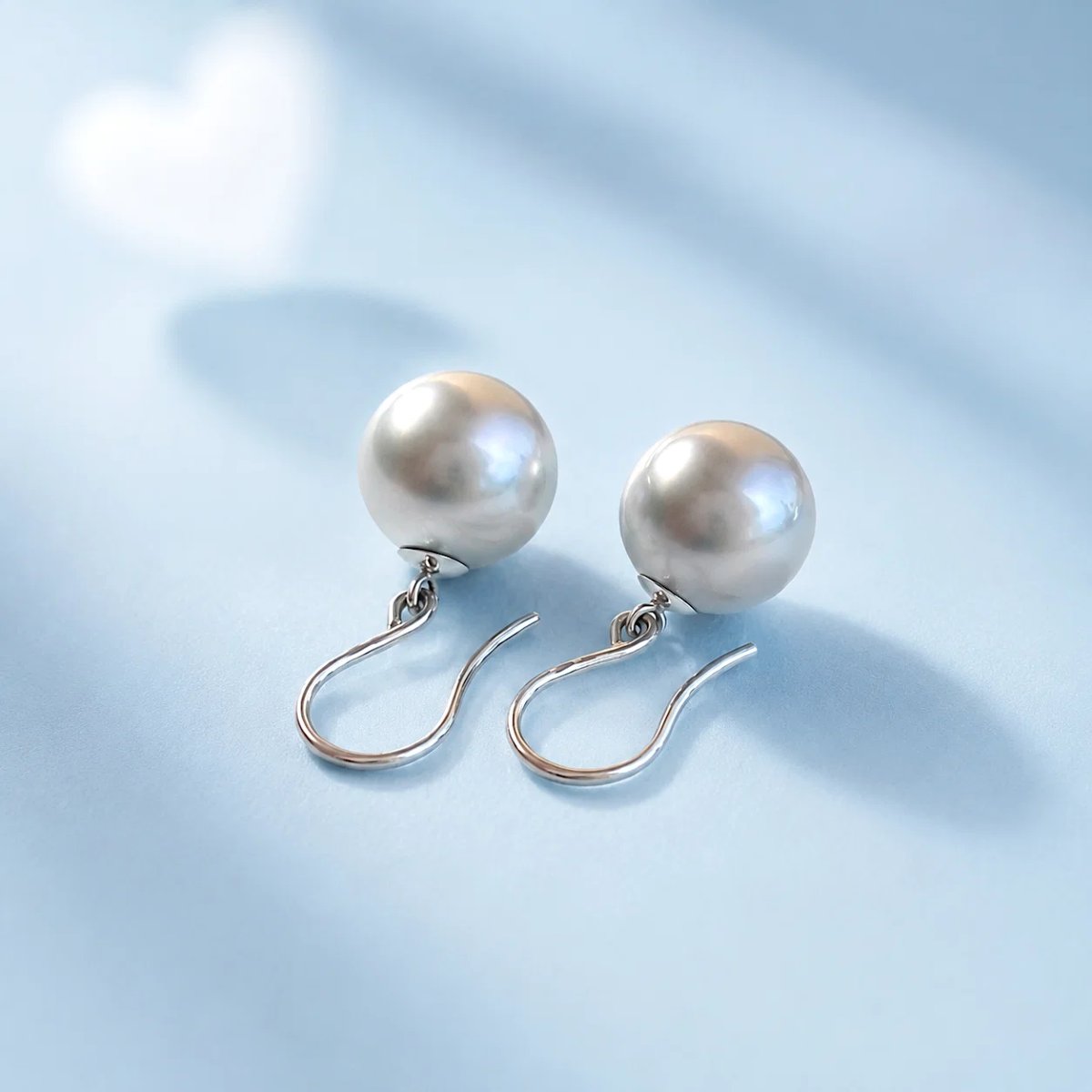 Round Tahitian Cultured Pearl Dangle Earrings In 18k White Gold-photo-5