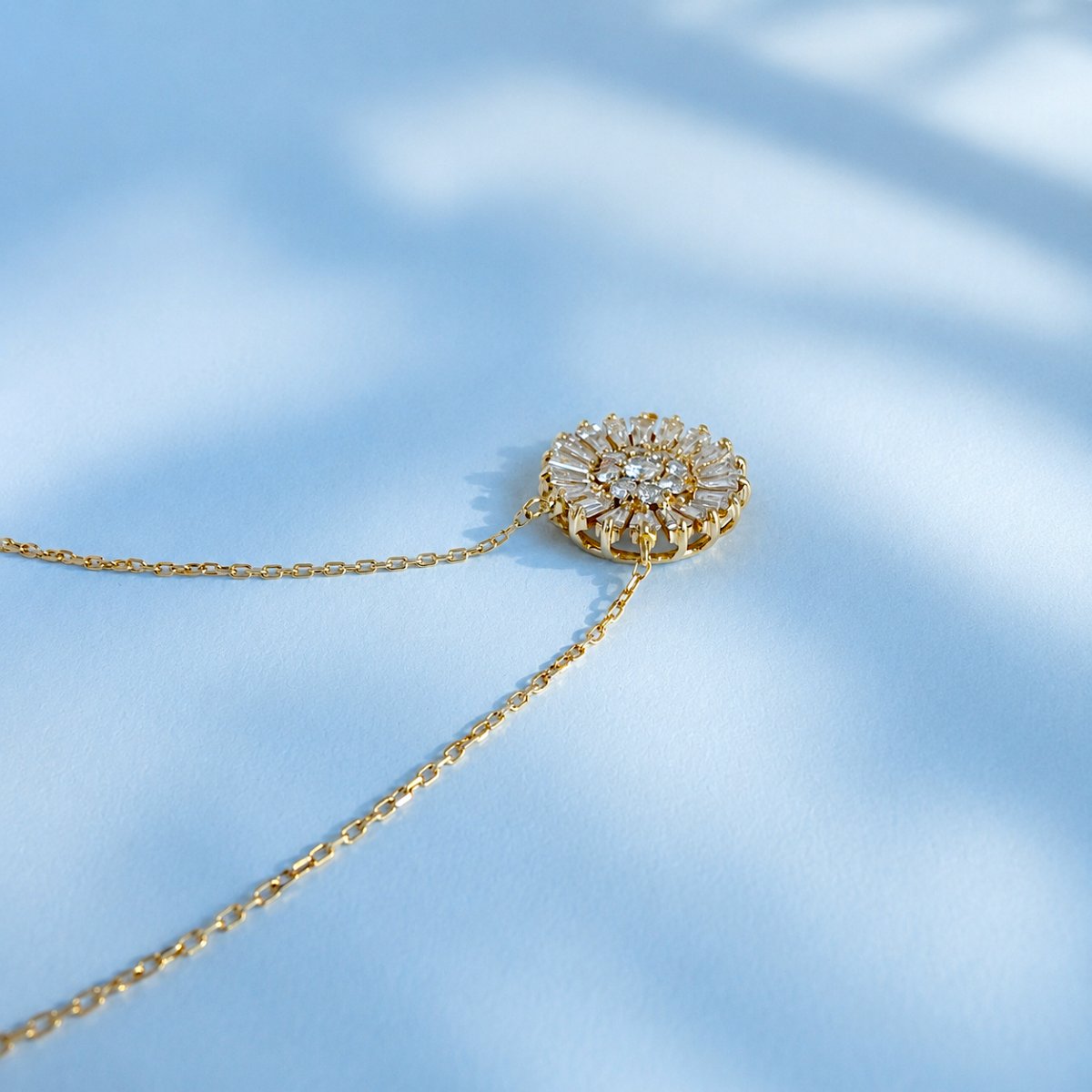 18k Yellow Gold Necklace With Tapered And Brilliant-cut Diamonds – 1.06 Ct-photo-2