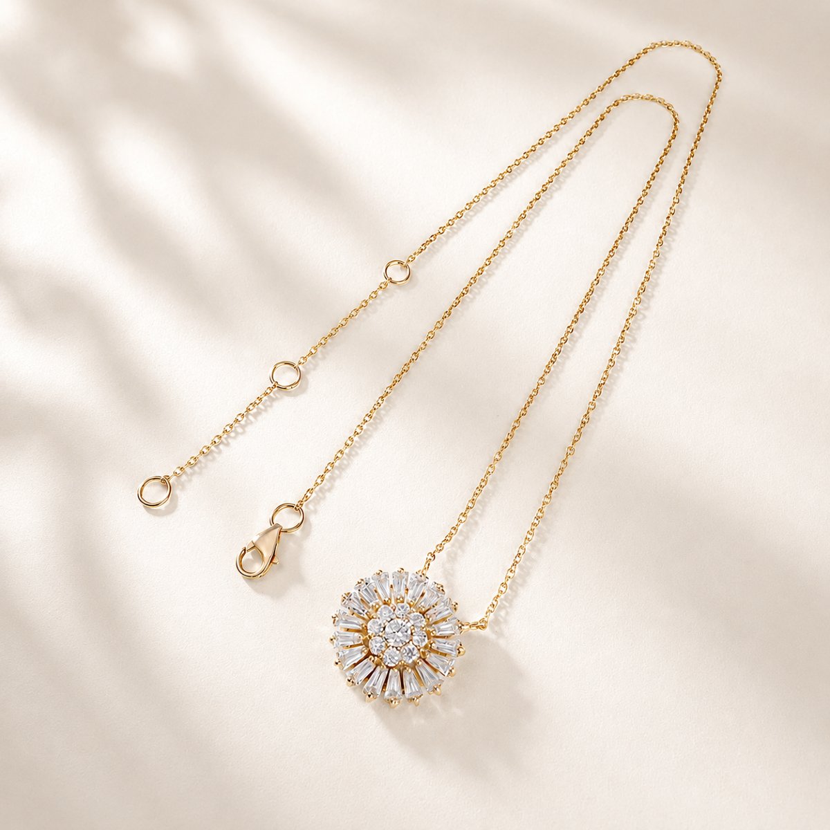 18k Yellow Gold Necklace With Tapered And Brilliant-cut Diamonds – 1.06 Ct