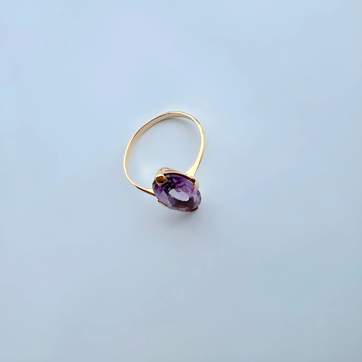 Bague Marquise Améthyste Or Jaune 18K-photo-2