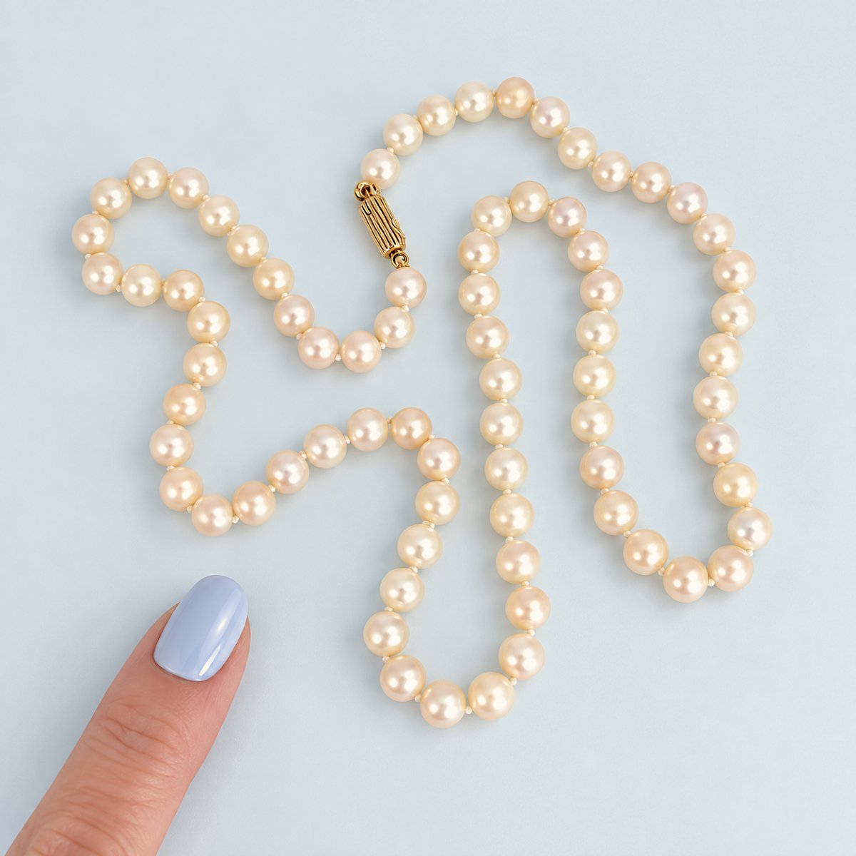 Collier de perles de culture, fermoir en or jaune 18K-photo-2
