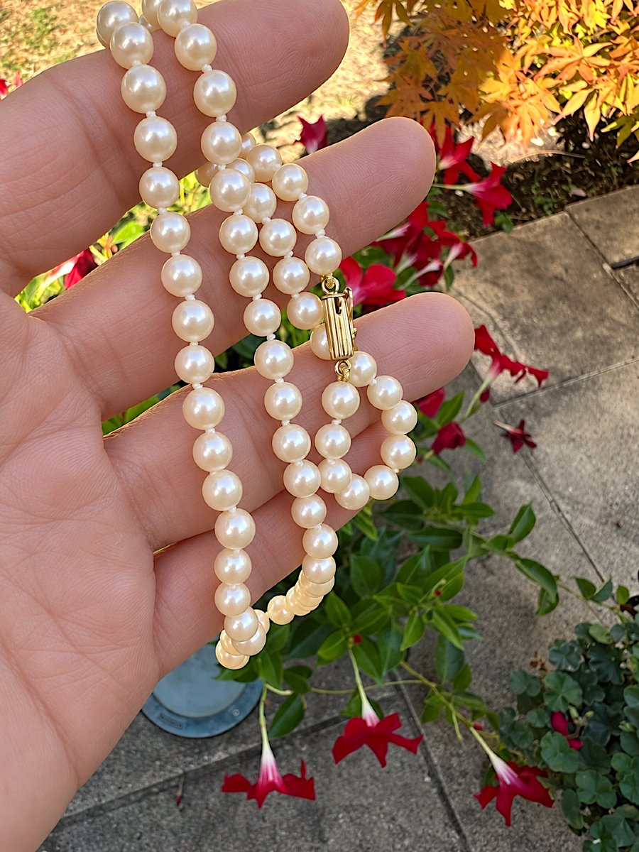 Collier de perles de culture, fermoir en or jaune 18K-photo-2
