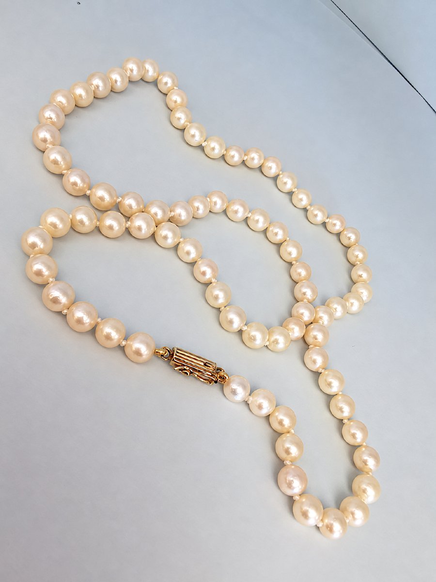Collier de perles de culture, fermoir en or jaune 18K-photo-3
