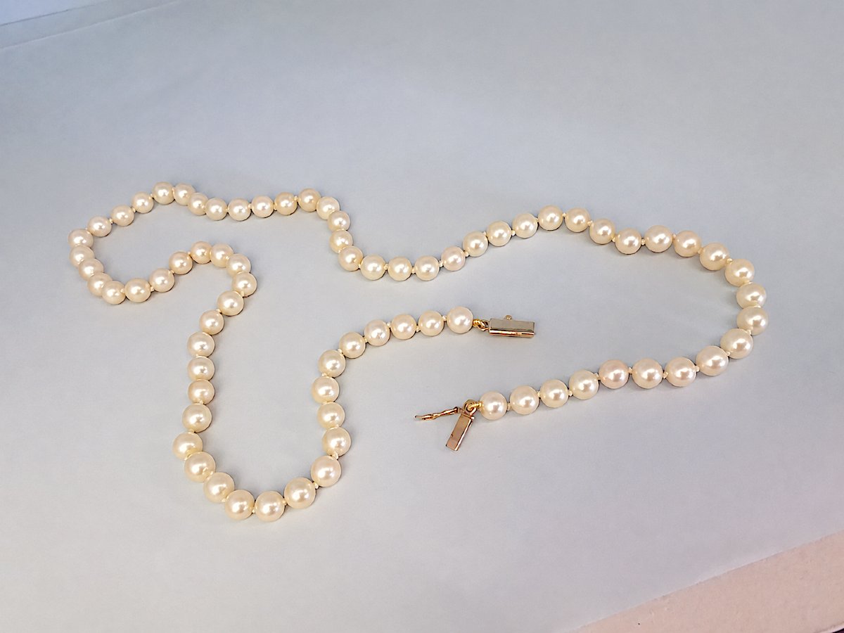 Collier de perles de culture, fermoir en or jaune 18K-photo-5