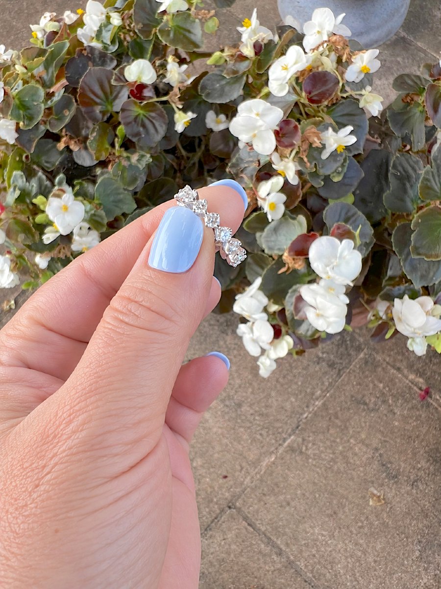 Alliance américaine vintage 1970 or blanc 18K – Diamants 1,60 ct-photo-2