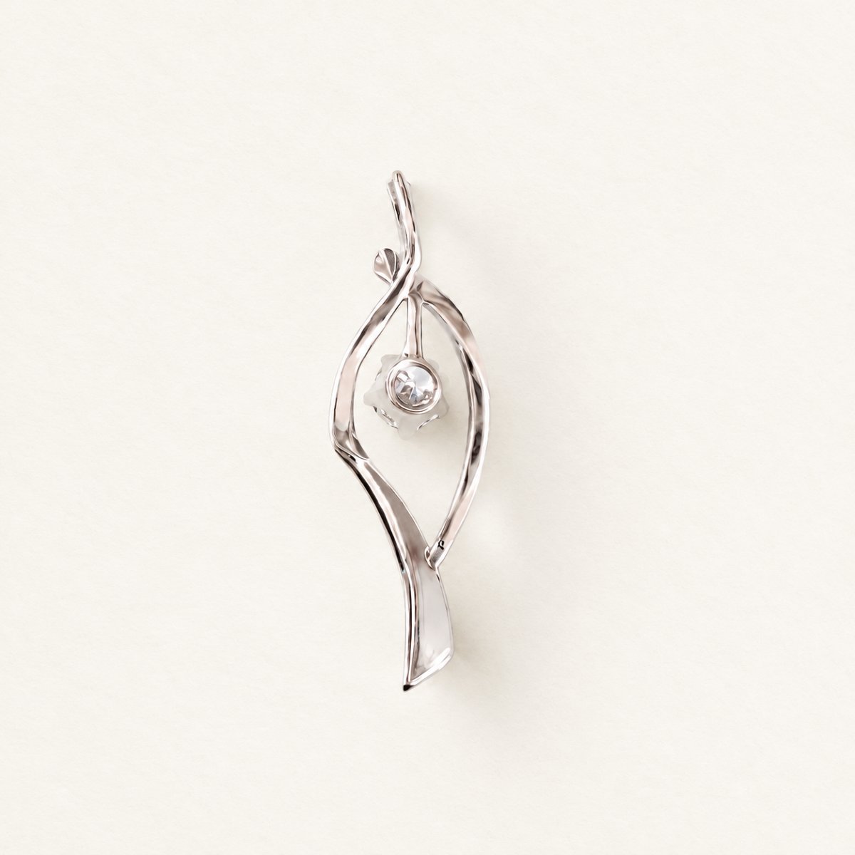 0.20 Ct Diamond Pendant In 18k White Gold-photo-4