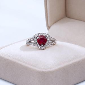 Mauboussin Dream & Love Ring With Rubies And Diamonds, 18k White Gold