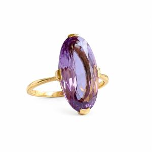 Bague Marquise Améthyste Or Jaune 18K
