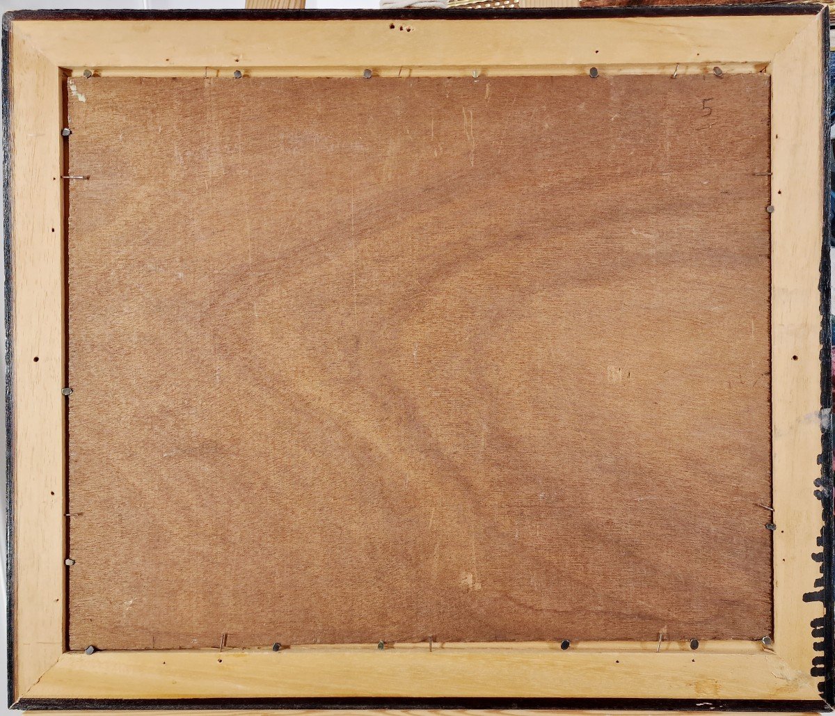 Gabriel Deschamps (1919-2011) Signed French Orig Oil/board - Landscape, River, House-photo-8