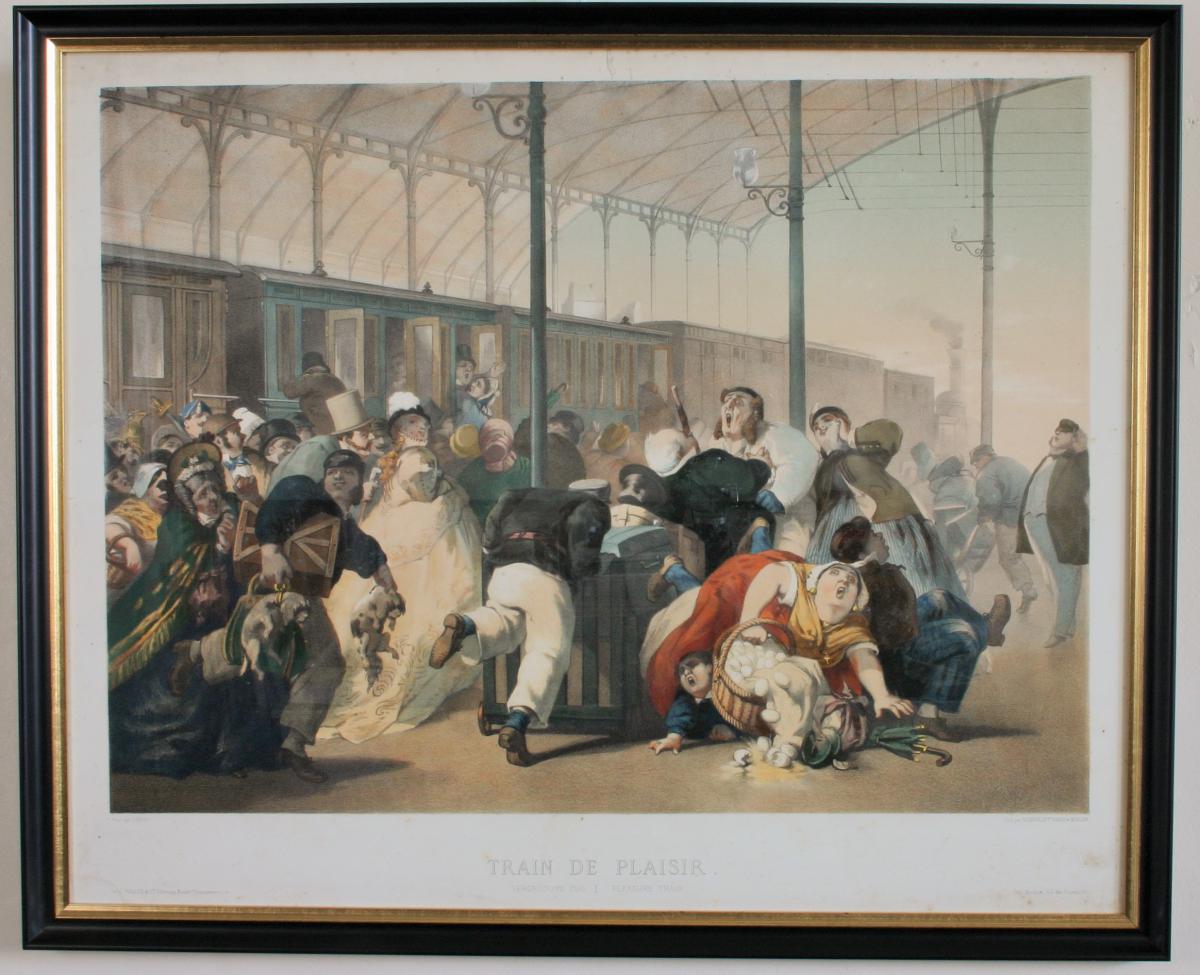 Linder, Lithograph Design "train From Pleasure"