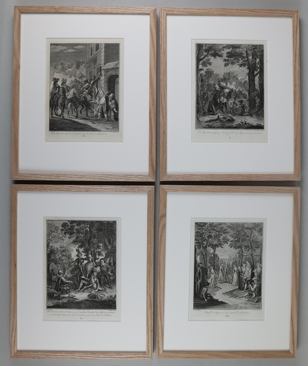 Don Quichotte Suite De 31 Gravures Par Charles Coypel, XVIIIeme , Dans Un Encadrement Moderne-photo-3
