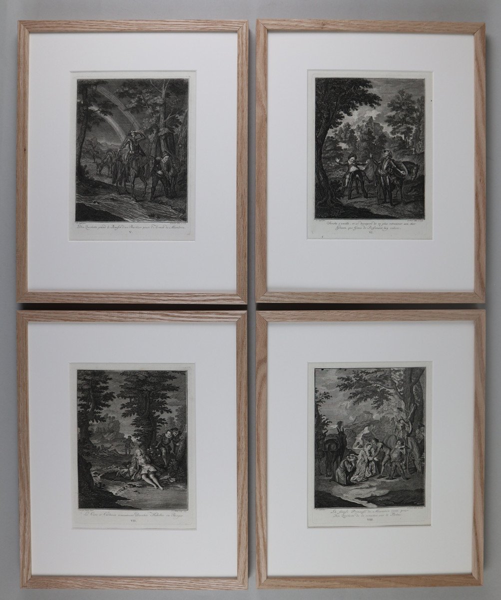 Don Quichotte Suite De 31 Gravures Par Charles Coypel, XVIIIeme , Dans Un Encadrement Moderne-photo-4