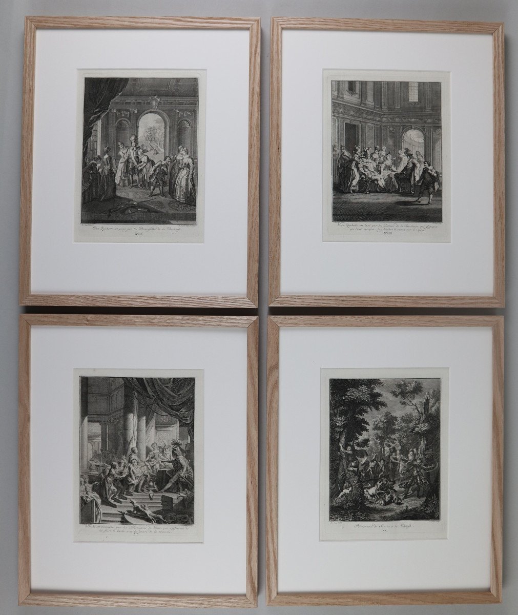 Don Quichotte Suite De 31 Gravures Par Charles Coypel, XVIIIeme , Dans Un Encadrement Moderne-photo-5