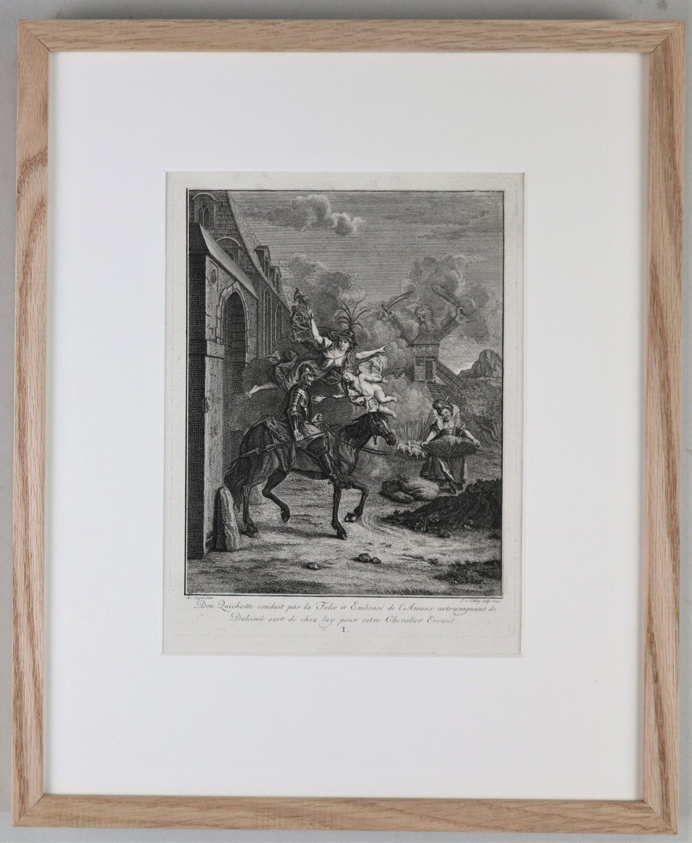 Don Quichotte Suite De 31 Gravures Par Charles Coypel, XVIIIeme , Dans Un Encadrement Moderne-photo-6