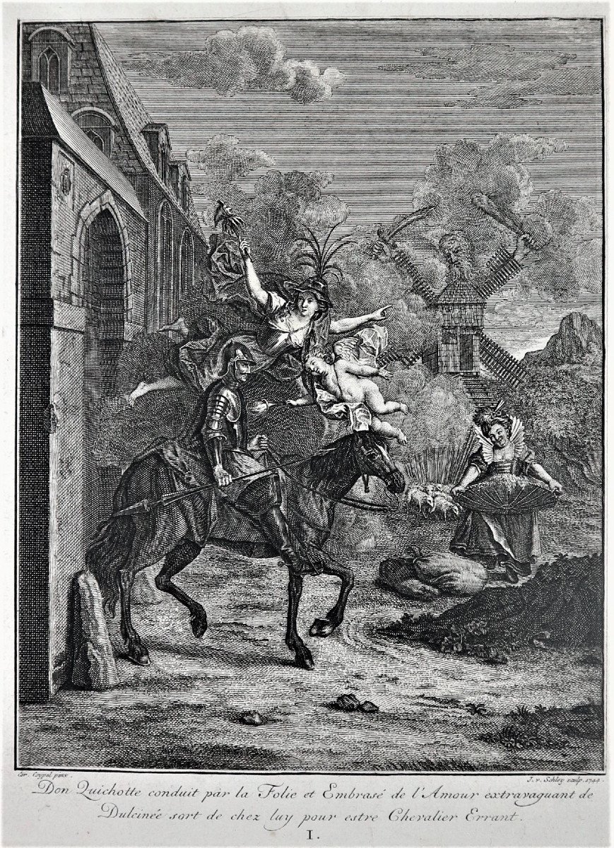 Don Quichotte Suite De 31 Gravures Par Charles Coypel, XVIIIeme , Dans Un Encadrement Moderne-photo-7