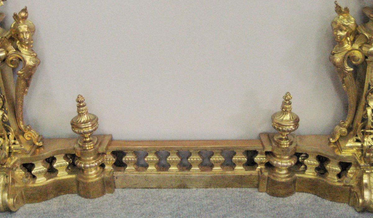 Chenêts Napoleon III Gilt Bronze-photo-4